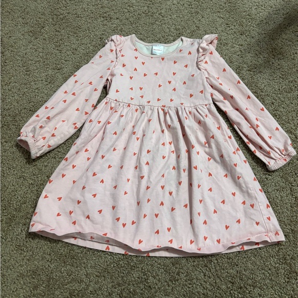 Hannah Andersson red Hearts Pink Dress Size 100 Size 4t - Picture 2 of 5